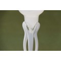 A beautiful and elegant white layered glass candle holder/ vase in remarkable condition