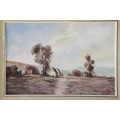 An incredible signed and framed oil painting of a farm scene in very good condition