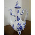 Spectacular large hand painted Italian made Capodimonte porcelain decorative lidded jug!
