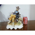 A spectacular large hand painted Italian made Capodimonte porcelain decorative figurine!!