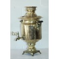 A magnificent large antique solid brass ornamental Russian samovar with exquisite detailing