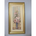2 fabulous original signed "Santa Pheiffer" oil paintings of flowers framed in a stunning frame!bid/