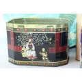 A wonderful set of seven predominantly vintage collectable tins including a Mazawattee tin