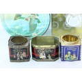 A wonderful set of seven predominantly vintage collectable tins including a Mazawattee tin