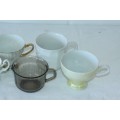 A fabulous collection of teacups including Royal Albert, Tuscan, Foley and more; bid/cup