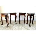 A beautiful collection of four ball and claw corner occasional tables in stunning condition