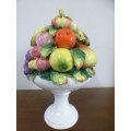 A wonderful, colourful stamped Capodimonte ceramic fruit bowl/ table display in great condition!