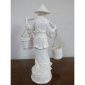 A lovely (large) ornamental ceramic display figurine of an elderly rice farmer in good condition!!