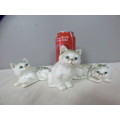 Three lovely bone china kittens for your collection of figurines. Very pretty display - RS17Sale