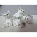 Three lovely bone china kittens for your collection of figurines. Very pretty display - RS17Sale