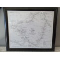 A lovely framed, very detailed The Cheshire Ring waterways map. 97 miles of inland navigation.