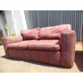 2 top quality very comfy couches in great condition! Beautiful red & blue fabric!! bid/couch