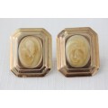 A stunning pair of gold metal Art Deco styled clip-on earrings with lovely detailing