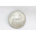 An awesome 1967 Republic of South Africa "R1" silver coin with English legend