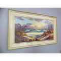 A spectacular original framed and signed L Albertyn (1931-2011) oil on board beach scene painting!!