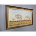 ***price reduced** Original signed and framed "Francois Koch" Karoo bush veld landscape oil painting