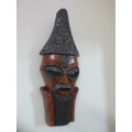 Fantastic large traditional hand carved African tribal mask with awesome detailing! RS17