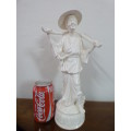 A lovely (large) ornamental ceramic display figurine of an elderly rice farmer; good condition! RS17