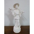 A lovely (large) ornamental ceramic display figurine of an elderly rice farmer; good condition! RS17