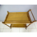 Magnificent vintage butlers tray on castors with removable top tray in fantastic condition RS17