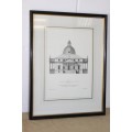 A superb architectural framed print titled "The elevation of Merenworth Castle near Maidstone" RS17