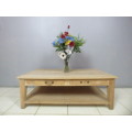 A superb (larger) light wood coffee table with four drawers - stunning!! - ideal for shabby chic too