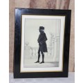 A wonderful framed (behind glass) "vintage" print of a Victorian Gentleman's silhouette bid/print
