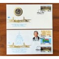 Both RSA 1994 first day covers from the Presidential Inauguration of Nelson Mandela - incl. R5 coin!