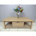 A lovely large centre coffee table w/ large cupboard in the middle; perfect to distress /shabby chic