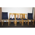 Eight superb yellow wood & walnut burr dining room chairs with awesome carvers - price/chair