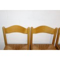 Awesome yellow wood "bentwood back" bar chairs with wicker seats in excellent condition - Stunning;