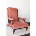A spectacular large Edwardian walnut armchair w/ beautiful hand carved finishes