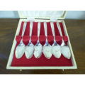 An amazing antique boxed set of Angora EPNS silver plated teaspoons with stunning detailing
