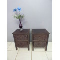 2 lovely two basket drawer bedside pedestals in good condition, perfect to paint. Bid/Pedestal