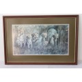 An incredible print of a group of cheetahs in the wild - stunningly framed behind glass