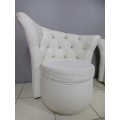 2 stunning, PU leather Chesterfield style chairs w crystal like studs. Classy & stylish! bid/chair