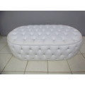 A superb x-large PU leather Chesterfield style ottoman/coffee table w crystal like studs. Gorgeous!!
