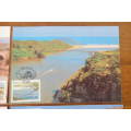 4x RSA (1985) 'Bridges in Transkei' postcards w/ stamps
