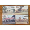 4x RSA (1983) 'Post Offices in Transkei' postcards w/ stamps