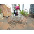 A top quality two seater metal, all weather outdoor patio set. Superb quality!!!