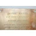 An awesome vintage solid brass "Ship's" Oily water Separator instruction plaque