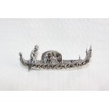 An incredible Italian made vintage sterling silver "Gondola" ladies brooch with Marcasite stones