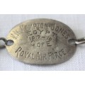 A speclacular antique WW1 "Royal Air Force" military silver identification bracelet