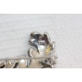 An awesome mid-century original "BJL" silver metal enamelled brooch & earring set - RARE!!!