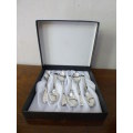Beautiful boxed set of 12 Sheffield (England) teaspoons in a satin lined box - RS17Sale