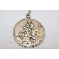 A beautifully detailed solid silver "St. Christopher" medallion in wonderful condition