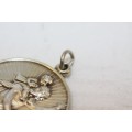 A beautifully detailed solid silver "St. Christopher" medallion in wonderful condition