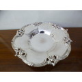 A stunning vintage silver plated (on copper) footed bowl with gorgeous detailing.