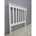 A lovely sturdy painted white wood single bed headboard. Beautiful in all bedrooms!!RS17Bed