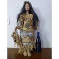Gorgeous American Indian porcelain doll, fabulous in a girls room or add to a collection - AAA
